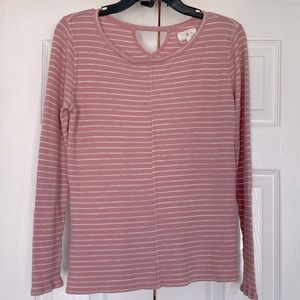 Lou & Grey Striped Thermal Top with Keyhole Detail